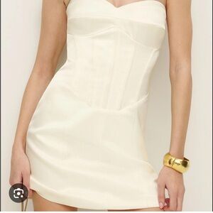 Reformation Strapless Ivory Dress